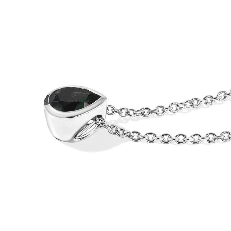 D'Joy Alexandrit Quarz Triplette Anhänger mit Kette, ca. 50 cm 925 Silber Platiniert und Edelstahl Platiniert ca. 1.42 ct