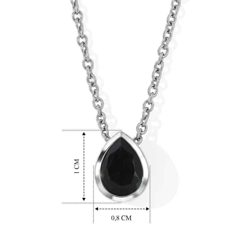 D'Joy Alexandrit Quarz Triplette Anhänger mit Kette, ca. 50 cm 925 Silber Platiniert und Edelstahl Platiniert ca. 1.42 ct