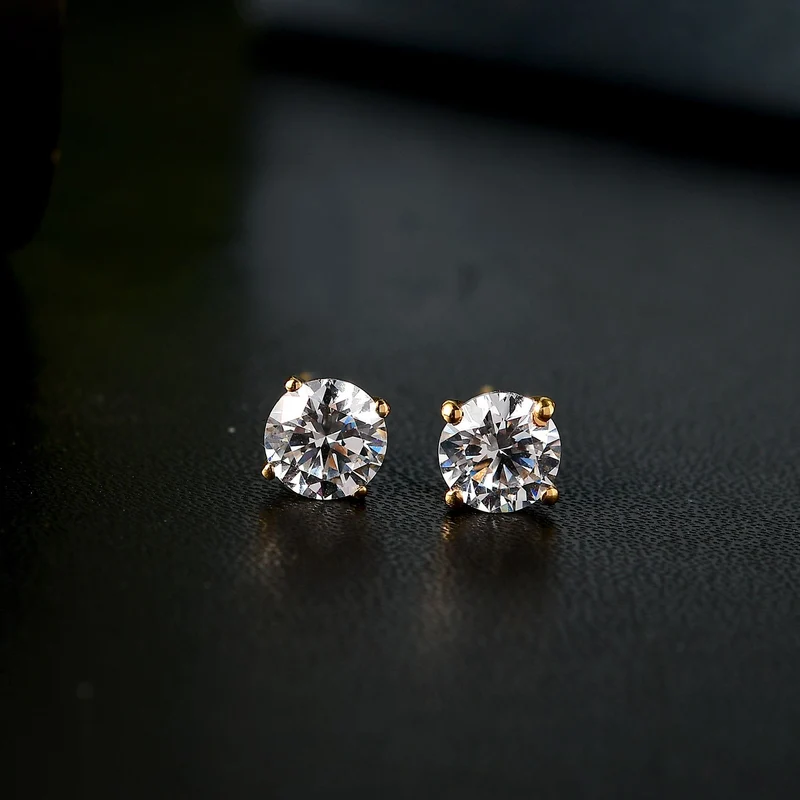 J Francis gefertigt mit SWAROVSKI Zirkonia Ohrringe 925 Silber vergoldet