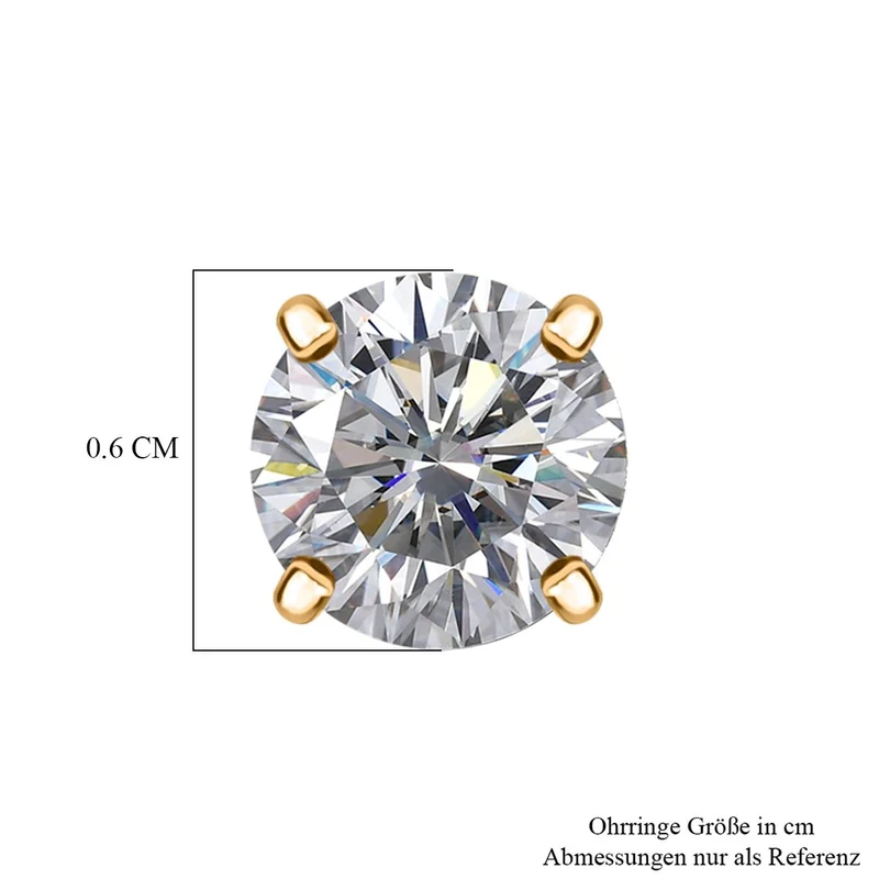 J Francis gefertigt mit SWAROVSKI Zirkonia Ohrringe 925 Silber vergoldet