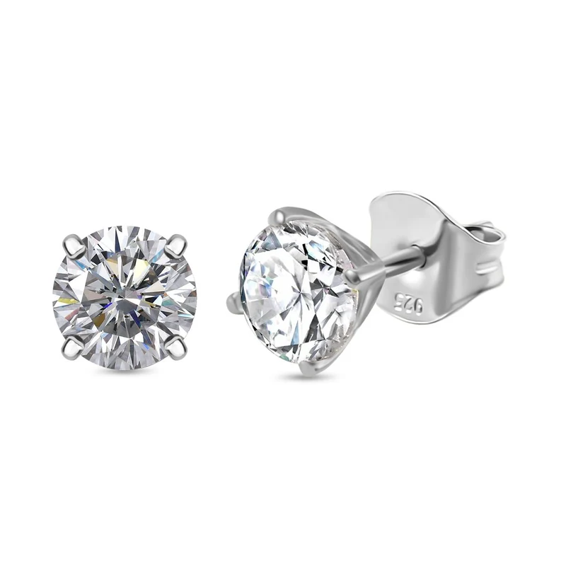 J Francis gefertigt mit SWAROVSKI Zirkonia Ohrringe 925 Silber vergoldet