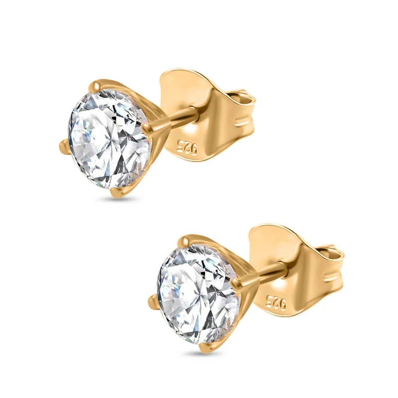 J Francis gefertigt mit SWAROVSKI Zirkonia Ohrringe 925 Silber vergoldet