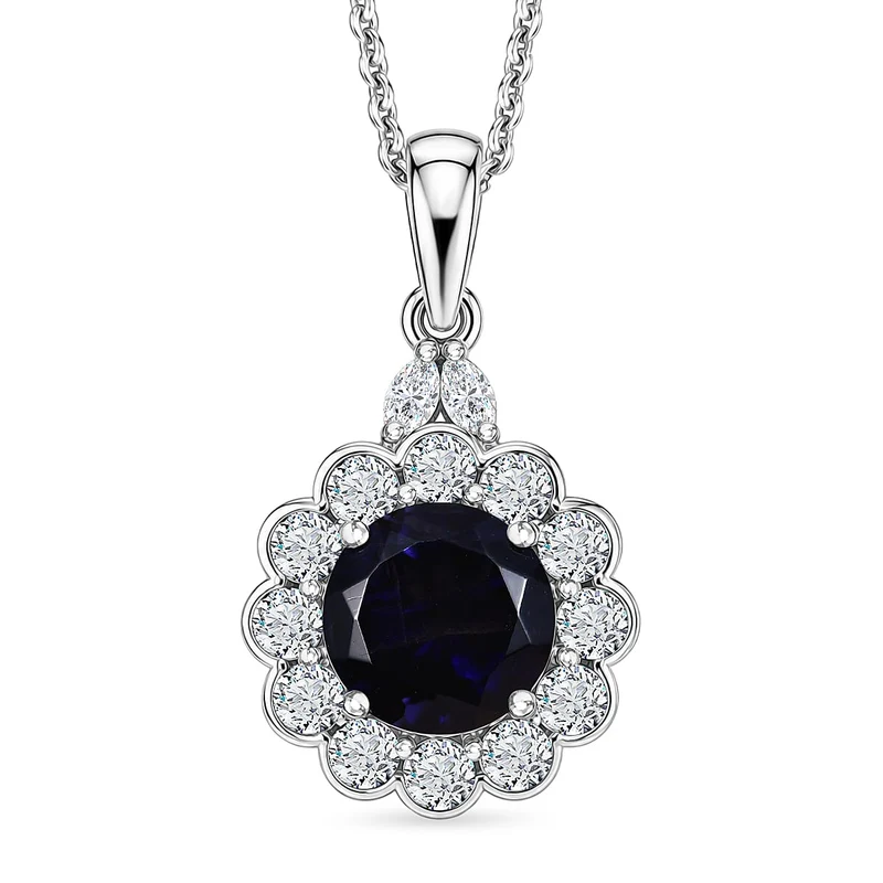 D'Joy AA Iolit, Moissanit Schmuckset (10-15 Werktage Lieferzeit) ca. 50 cm 925 Silber Rhodiniert ca. 1,98 ct.