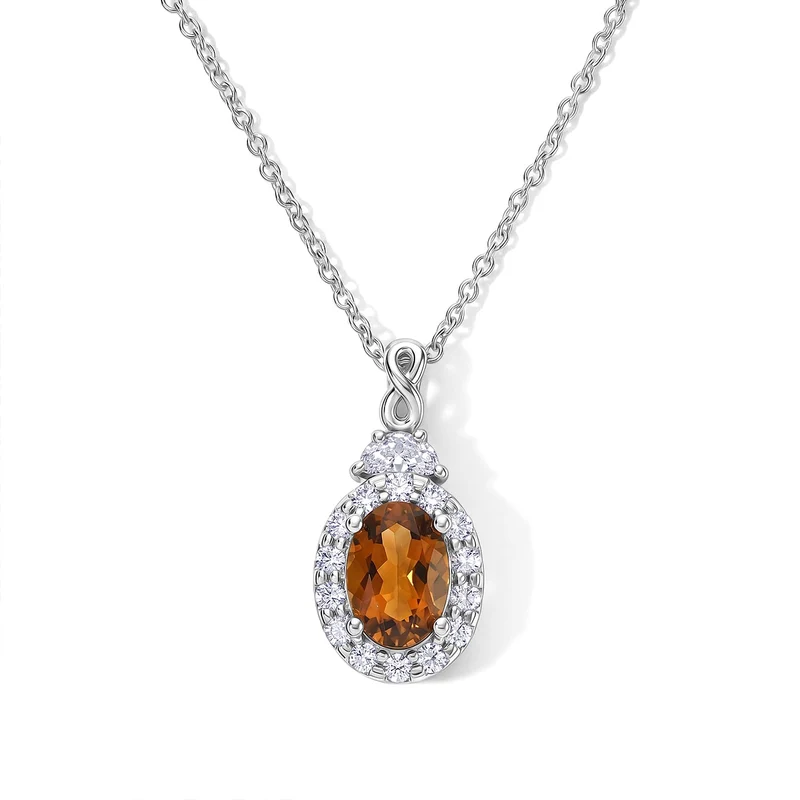 D'Joy AA Sonnenuntergangs-Turmalin, Moissanit Schmuckset (10-15 Werktage Lieferzeit) ca. 45 cm 925 Silber Rhodiniert ca. 1,37 ct.
