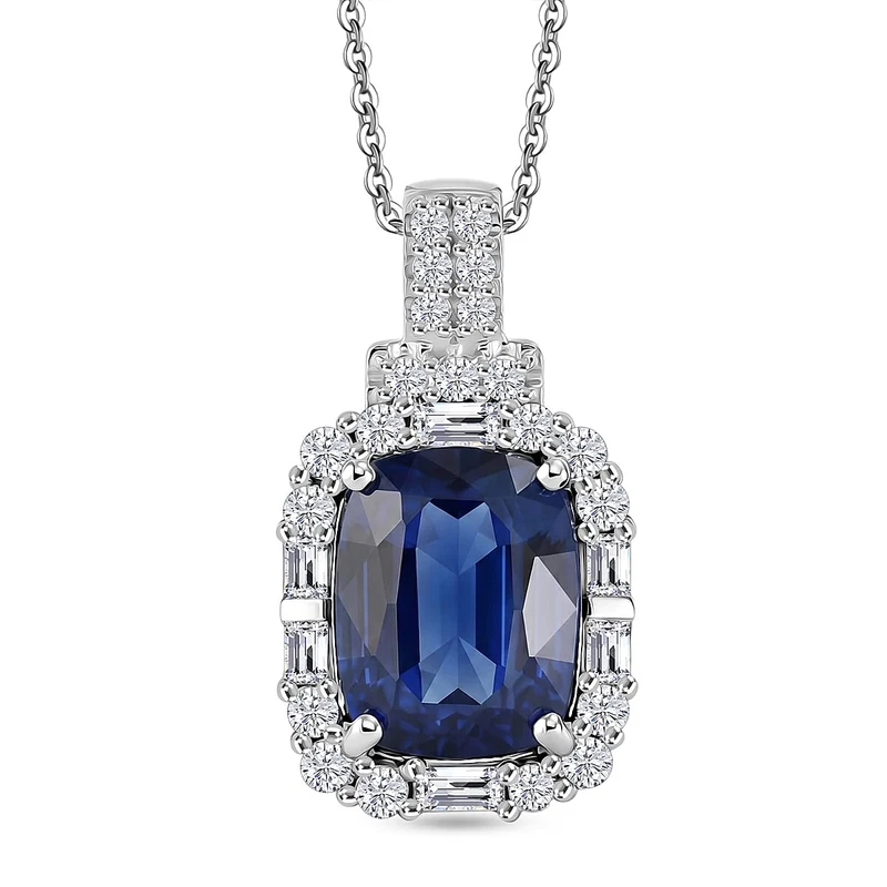 D'Joy AA Kyanit, Moissanit Schmuckset (10-15 Werktage Lieferzeit) ca. 45 cm 925 Silber Rhodiniert ca. 4,47 ct.