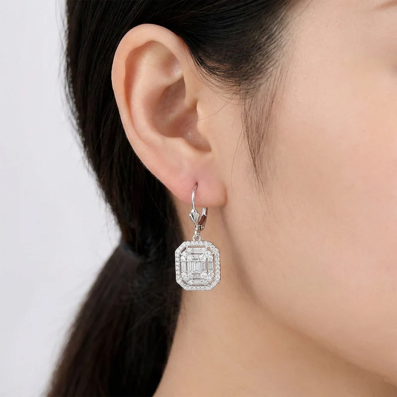 LUXURIANT (8-13 Werktage Lieferzeit) 0,94 ct. SI-GH Labor Diamant Ohrringe, 925 Silber rhodiniert