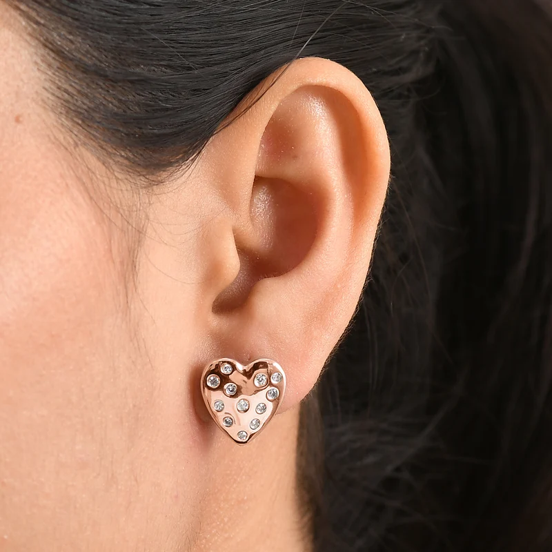 LUXURIANT (8-13 Werktage Lieferzeit) 0,35 ct. SI-GH Labor Diamant Ohrringe, 925 Silber 750 Gelbgold Vermeil