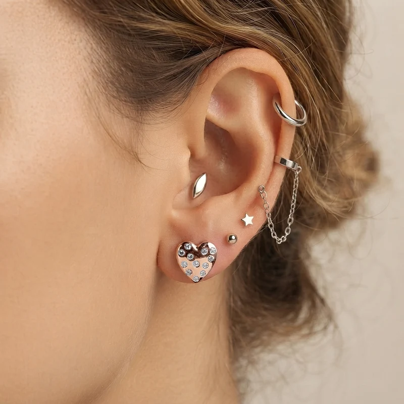 LUXURIANT (8-13 Werktage Lieferzeit) 0,35 ct. SI-GH Labor Diamant Ohrringe, 925 Silber 750 Gelbgold Vermeil