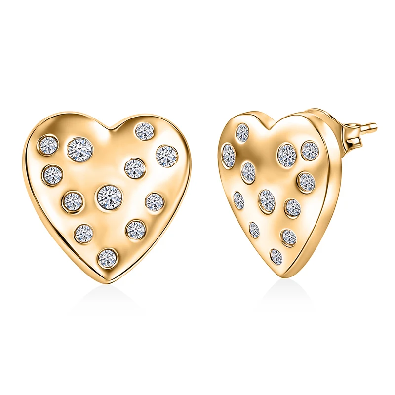 LUXURIANT (8-13 Werktage Lieferzeit) 0,35 ct. SI-GH Labor Diamant Ohrringe, 925 Silber 750 Gelbgold Vermeil