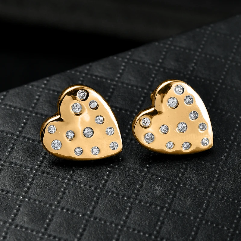 LUXURIANT (8-13 Werktage Lieferzeit) 0,35 ct. SI-GH Labor Diamant Ohrringe, 925 Silber 750 Gelbgold Vermeil