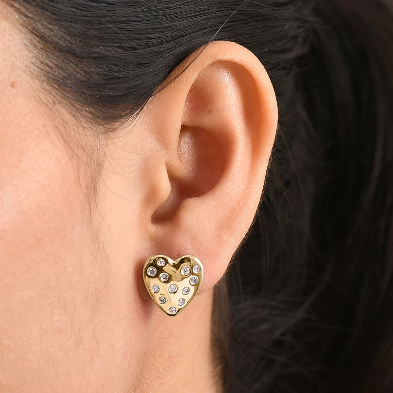 LUXURIANT (8-13 Werktage Lieferzeit) 0,35 ct. SI-GH Labor Diamant Ohrringe, 925 Silber 750 Gelbgold Vermeil