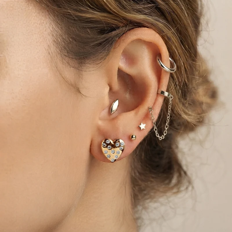 LUXURIANT (8-13 Werktage Lieferzeit) 0,35 ct. SI-GH Labor Diamant Ohrringe, 925 Silber 750 Gelbgold Vermeil