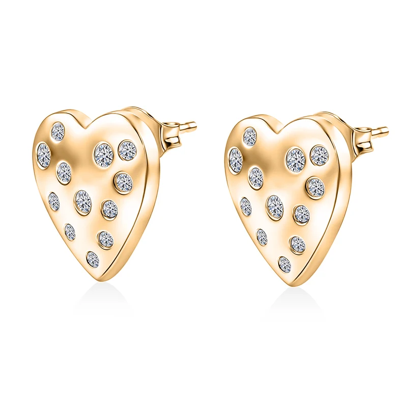 LUXURIANT (8-13 Werktage Lieferzeit) 0,35 ct. SI-GH Labor Diamant Ohrringe, 925 Silber 750 Gelbgold Vermeil