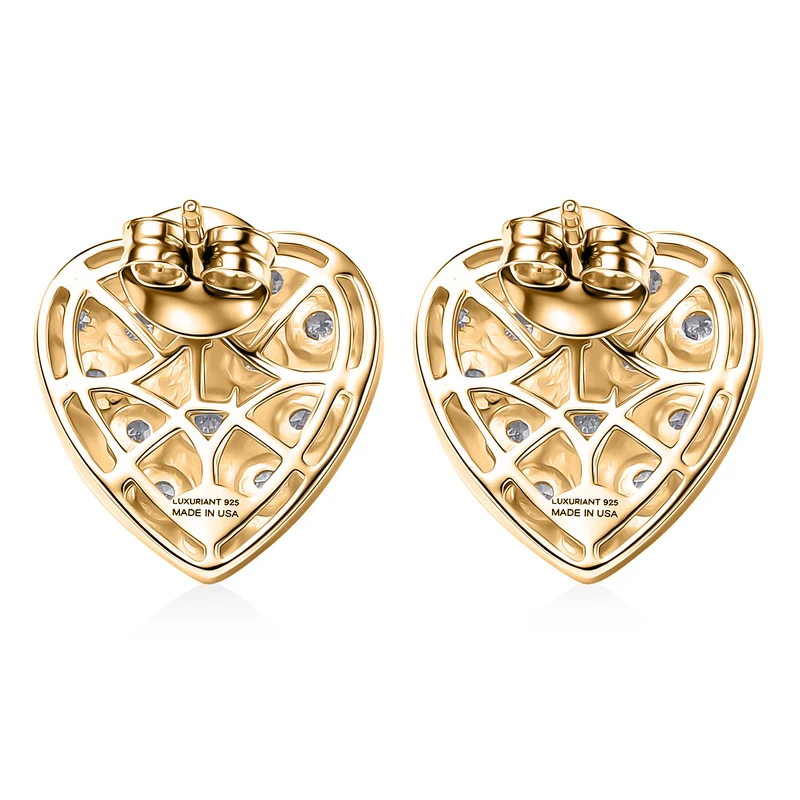 LUXURIANT (8-13 Werktage Lieferzeit) 0,35 ct. SI-GH Labor Diamant Ohrringe, 925 Silber 750 Gelbgold Vermeil