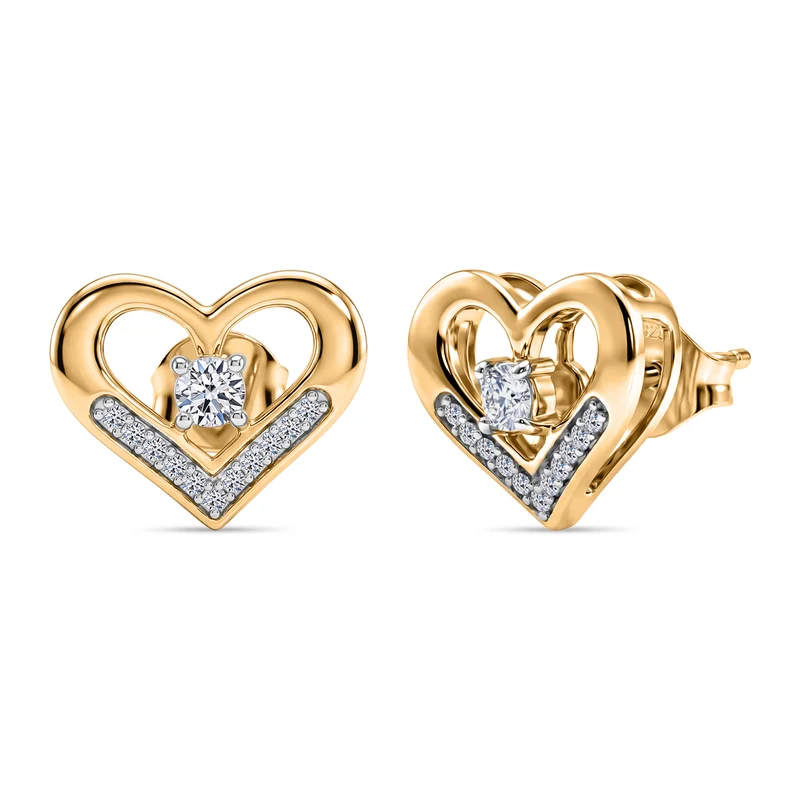 LUXURIANT (8-13 Werktage Lieferzeit) 0,31 ct. SI-GH Labor Diamant Ohrringe, 925 Silber 750 Roségold Vermeil