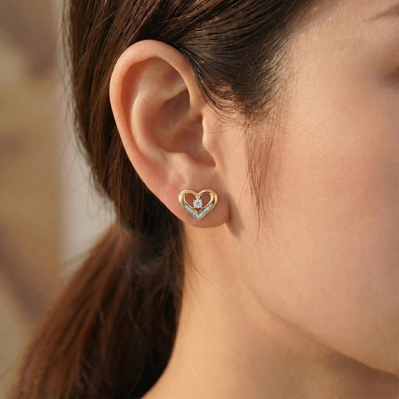LUXURIANT (8-13 Werktage Lieferzeit) 0,31 ct. SI-GH Labor Diamant Ohrringe, 925 Silber 750 Roségold Vermeil
