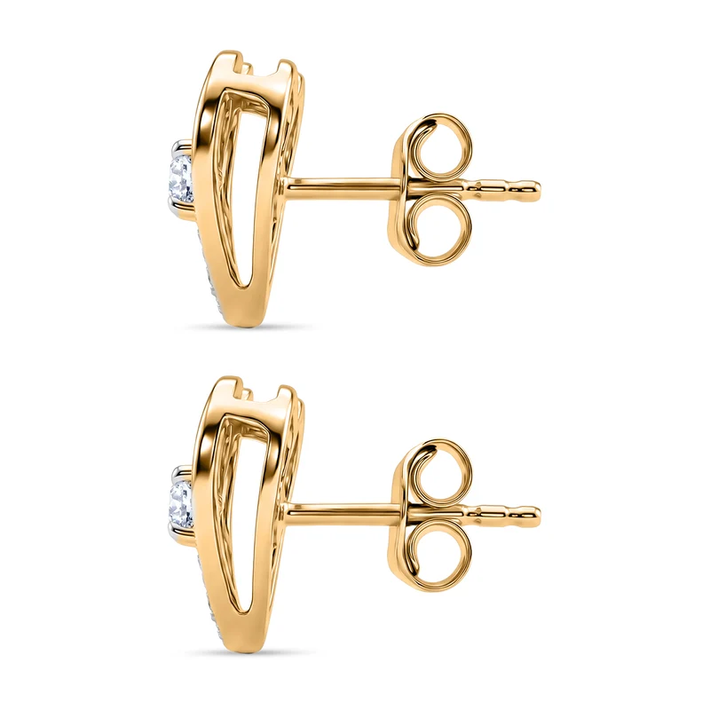 LUXURIANT (8-13 Werktage Lieferzeit) 0,31 ct. SI-GH Labor Diamant Ohrringe, 925 Silber 750 Roségold Vermeil