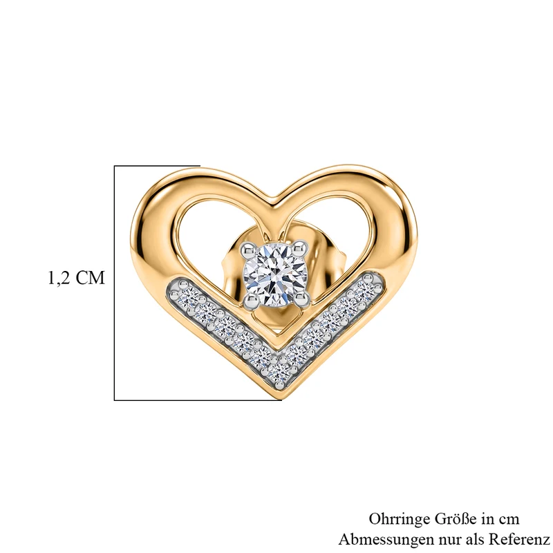 LUXURIANT (8-13 Werktage Lieferzeit) 0,31 ct. SI-GH Labor Diamant Ohrringe, 925 Silber 750 Roségold Vermeil