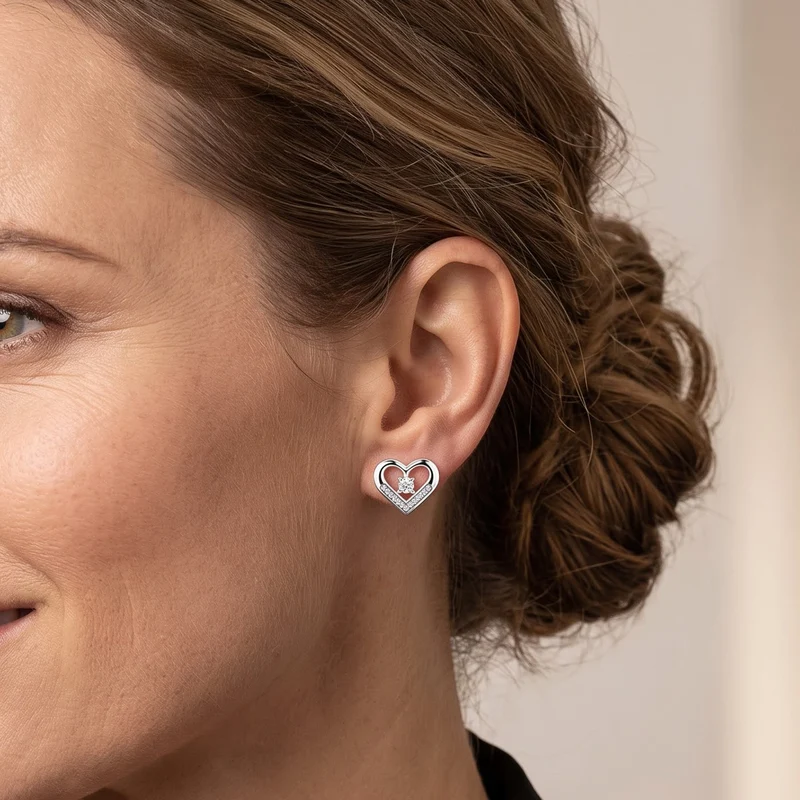 LUXURIANT (8-13 Werktage Lieferzeit) 0,31 ct. SI-GH Labor Diamant Ohrringe, 925 Silber 750 Roségold Vermeil