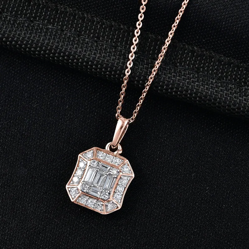 LUXURIANT DIAMOND - Lab Grown Diamant SI-GH Schmuckset (8-13 Werktage Lieferzeit) ca. 50 cm 925 Silber 750 Roségold vermeil ca. 0,52 ct.
