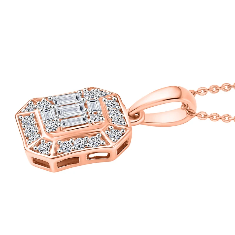 LUXURIANT DIAMOND - Lab Grown Diamant SI-GH Schmuckset (8-13 Werktage Lieferzeit) ca. 50 cm 925 Silber 750 Roségold vermeil ca. 0,52 ct.