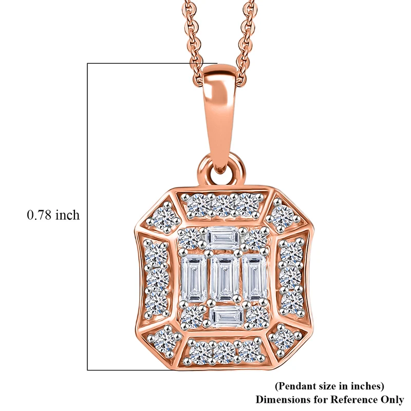 LUXURIANT DIAMOND - Lab Grown Diamant SI-GH Schmuckset (8-13 Werktage Lieferzeit) ca. 50 cm 925 Silber 750 Roségold vermeil ca. 0,52 ct.