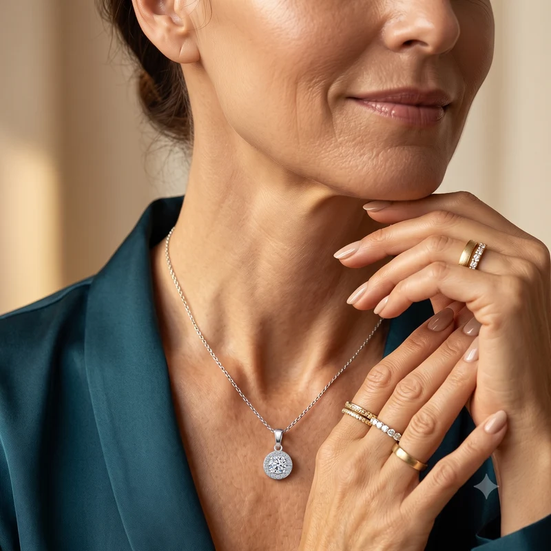 LUXURIANT DIAMOND - Lab Grown Diamant SI-GH Schmuckset (8-13 Werktage Lieferzeit) ca. 50 cm 925 Silber 750 Roségold vermeil ca. 0,50 ct.