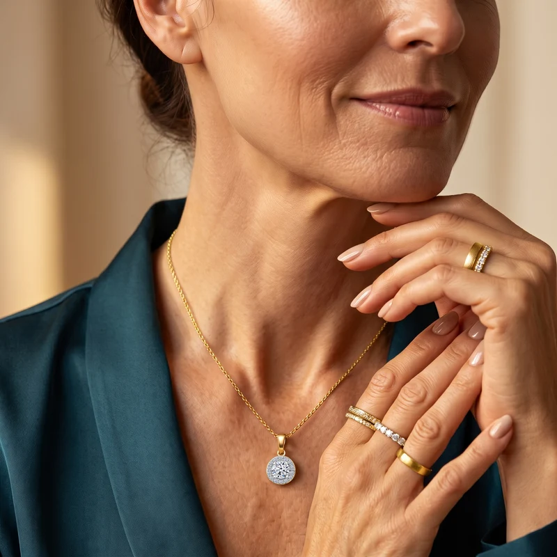 LUXURIANT DIAMOND - Lab Grown Diamant SI-GH Schmuckset (8-13 Werktage Lieferzeit) ca. 50 cm 925 Silber 750 Roségold vermeil ca. 0,50 ct.
