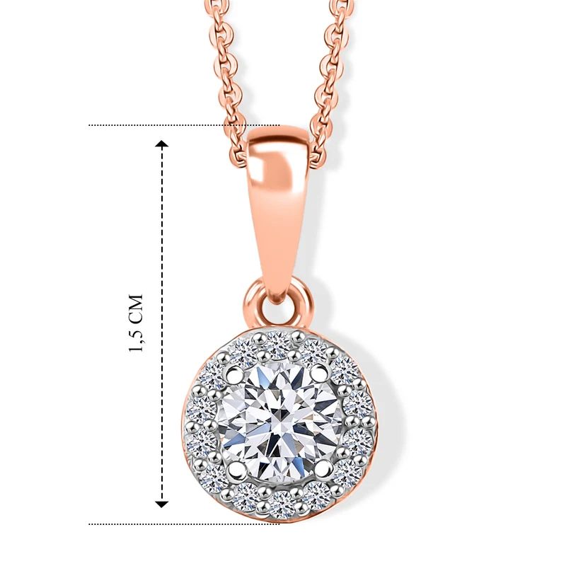 LUXURIANT DIAMOND - Lab Grown Diamant SI-GH Schmuckset (8-13 Werktage Lieferzeit) ca. 50 cm 925 Silber 750 Roségold vermeil ca. 0,50 ct.