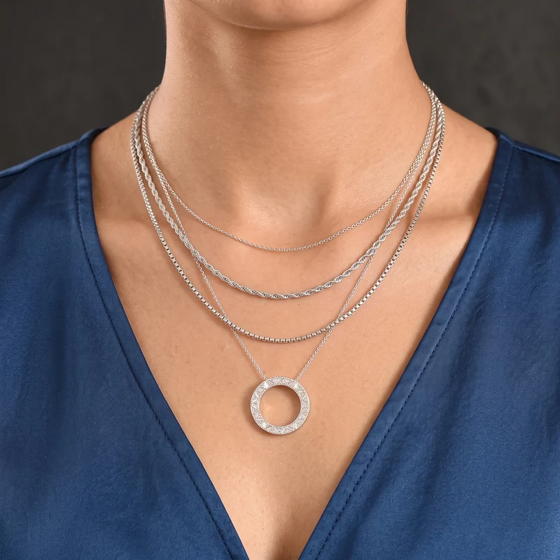 LUXURIANT DIAMOND - Lab Grown Diamant SI-GH Schmuckset (8-13 Werktage Lieferzeit) ca. 50 cm 925 Silber 750 Roségold vermeil ca. 1,01 ct.