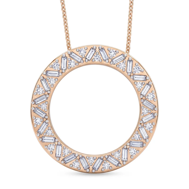 LUXURIANT DIAMOND - Lab Grown Diamant SI-GH Schmuckset (8-13 Werktage Lieferzeit) ca. 50 cm 925 Silber 750 Roségold vermeil ca. 1,01 ct.