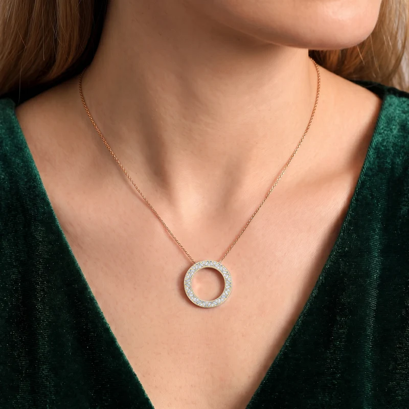 LUXURIANT DIAMOND - Lab Grown Diamant SI-GH Schmuckset (8-13 Werktage Lieferzeit) ca. 50 cm 925 Silber 750 Roségold vermeil ca. 1,01 ct.
