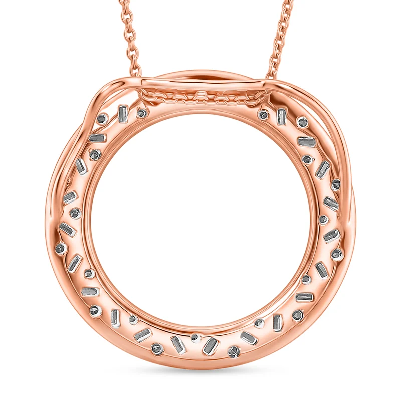 LUXURIANT DIAMOND - Lab Grown Diamant SI-GH Schmuckset (8-13 Werktage Lieferzeit) ca. 50 cm 925 Silber 750 Roségold vermeil ca. 1,01 ct.