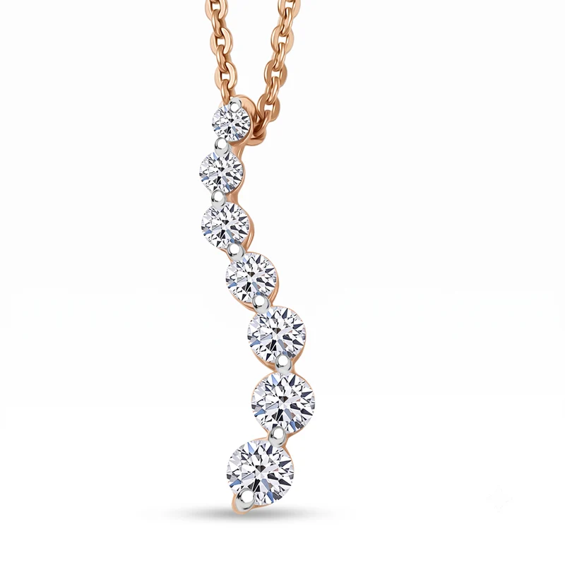 LUXURIANT DIAMOND - Lab Grown Diamant SI-GH Schmuckset (8-13 Werktage Lieferzeit) ca. 50 cm 925 Silber 750 Roségold vermeil ca. 0,35 ct.