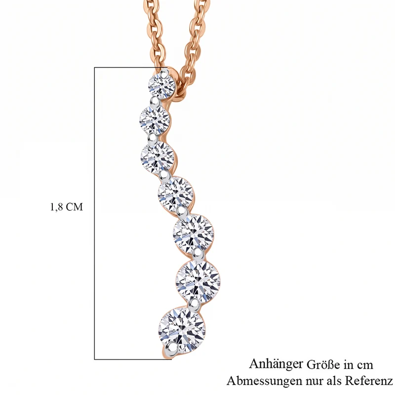 LUXURIANT DIAMOND - Lab Grown Diamant SI-GH Schmuckset (8-13 Werktage Lieferzeit) ca. 50 cm 925 Silber 750 Roségold vermeil ca. 0,35 ct.