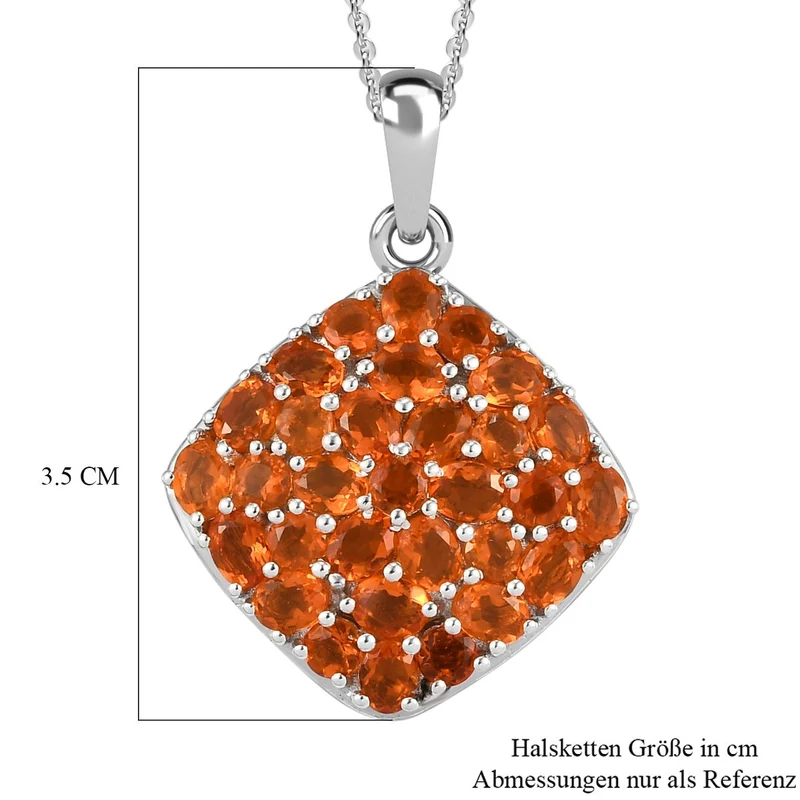 Salamanca Feueropal-Anhänger mit Kette, 925 Silber platiniert ca. 3.29 ct