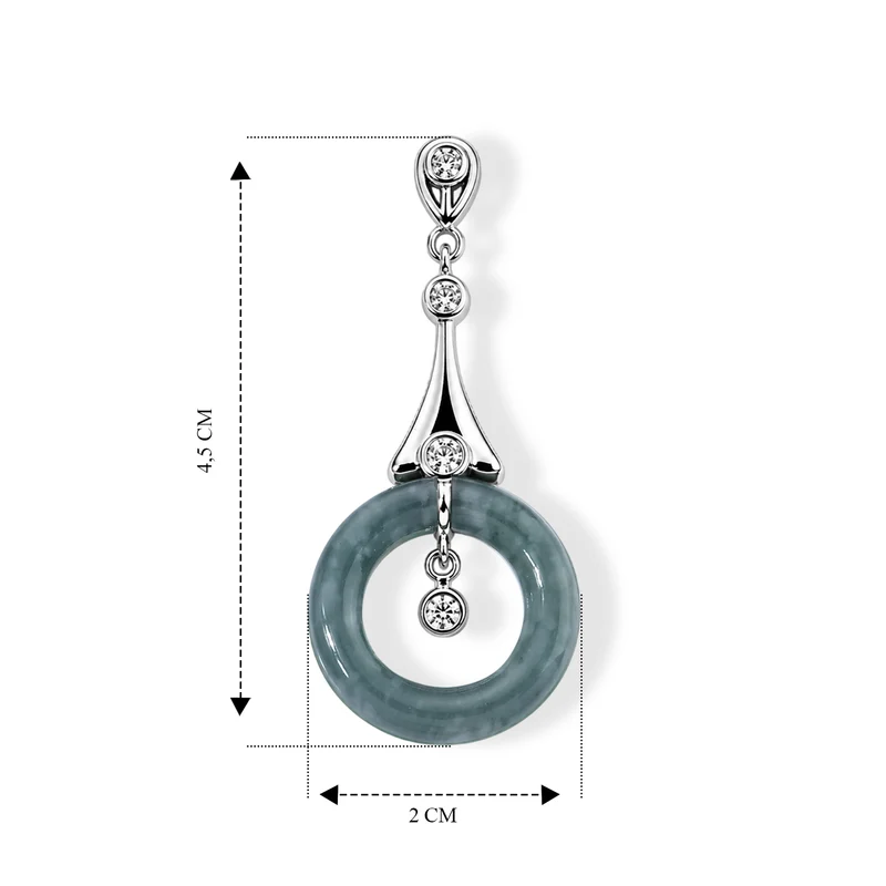 D'Joy 23,73 ct. Olmek Jadeit und Moissanit Ohrringe, 925 Silber rhodiniert
