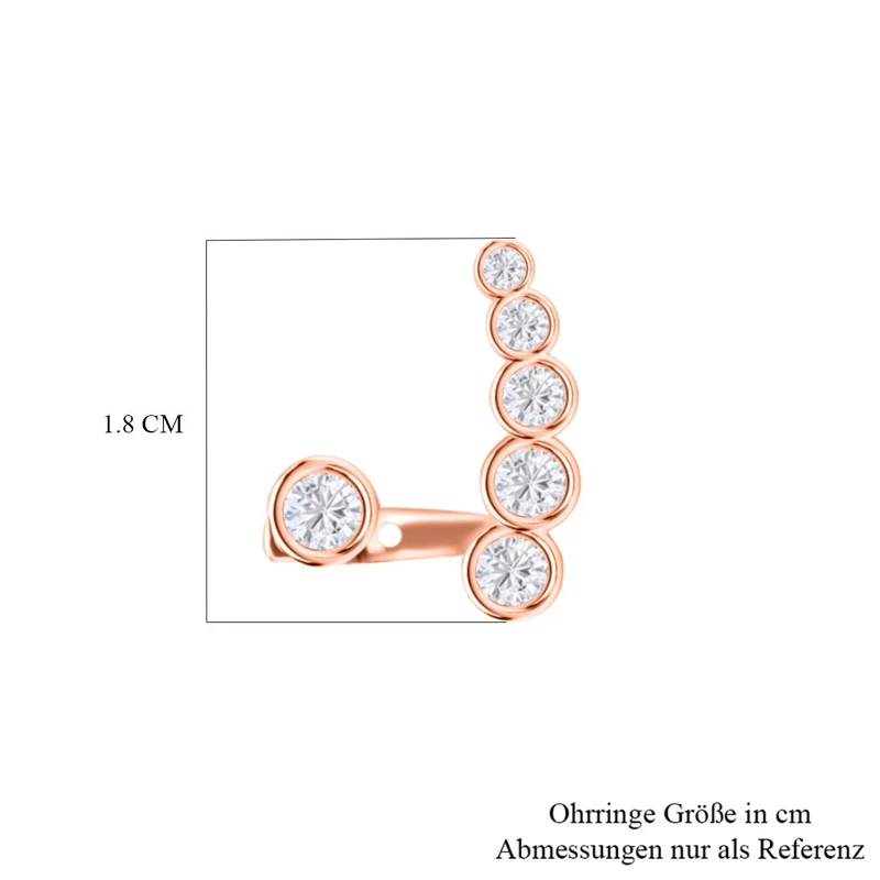 LUSTRO STELLA - Weiße Zirkonia Ohrringe, 925 Silber vergoldet ca. 2.50 ct