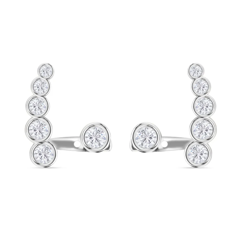 LUSTRO STELLA - Weiße Zirkonia Ohrringe, 925 Silber vergoldet ca. 2.50 ct