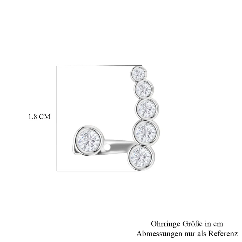 LUSTRO STELLA - Weiße Zirkonia Ohrringe, 925 Silber vergoldet ca. 2.50 ct