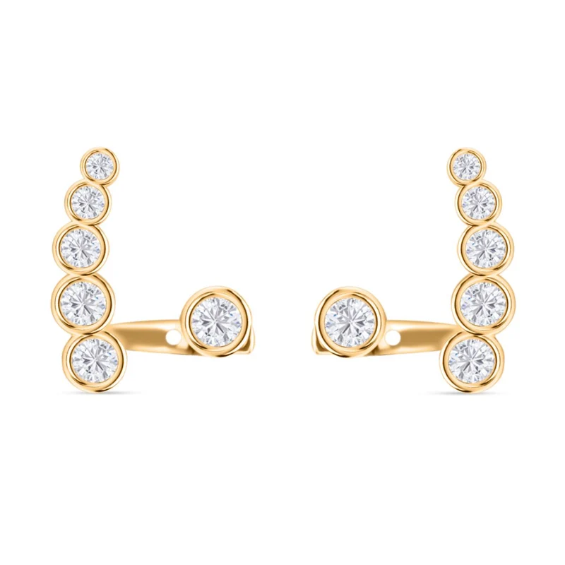 LUSTRO STELLA - Weiße Zirkonia Ohrringe, 925 Silber vergoldet ca. 2.50 ct