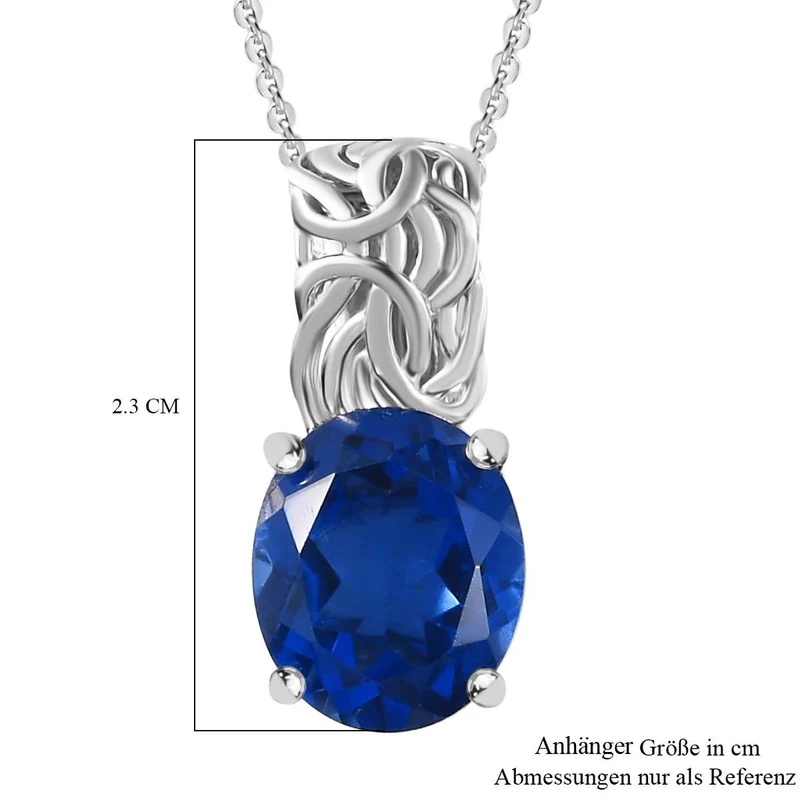 Ceylon Farbe Quarz Anhänger mit Kette, 925 Silber rhodiniert ca. 5.00 ct