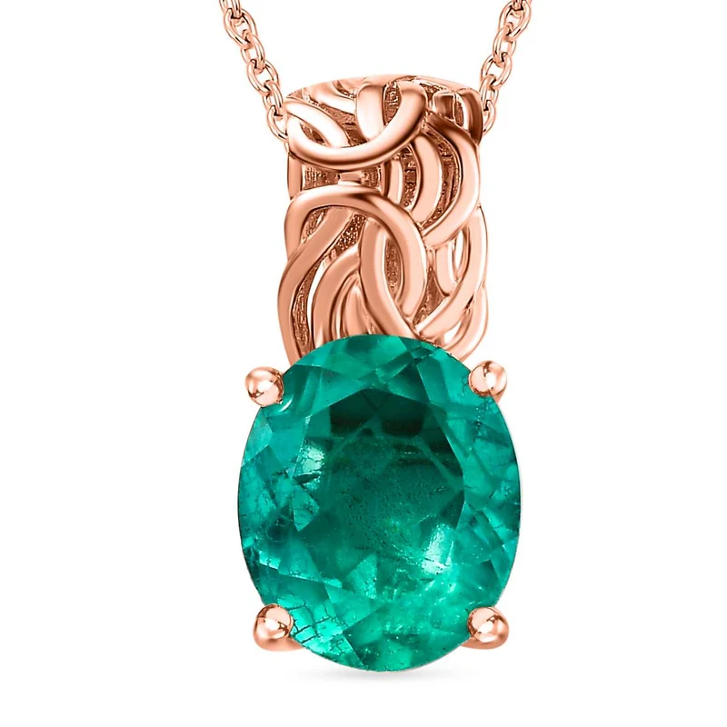 Ceylon Farbe Quarz Anhänger mit Kette, 925 Silber rhodiniert ca. 5.00 ct