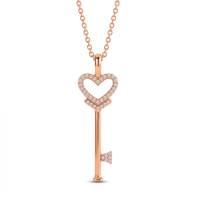 LUXURIANT DIAMOND - Lab Grown Diamant SI-GH Schmuckset (8-13 Werktage Lieferzeit) ca. 50 cm 925 Silber 750 Roségold vermeil ca. 0,26 ct.