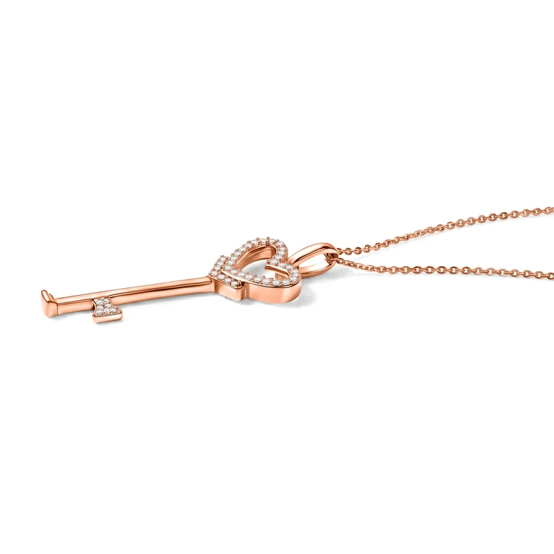 LUXURIANT DIAMOND - Lab Grown Diamant SI-GH Schmuckset (8-13 Werktage Lieferzeit) ca. 50 cm 925 Silber 750 Roségold vermeil ca. 0,26 ct.