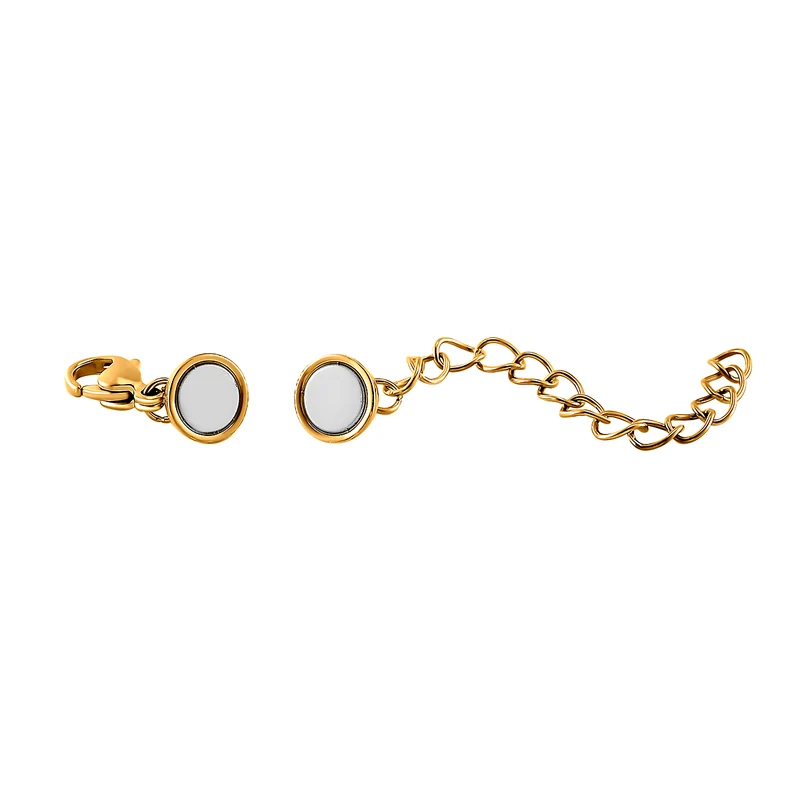 2er-Set Magnet-Karabinerverschluss mit 5cm Extender, Edelstahl vergoldet