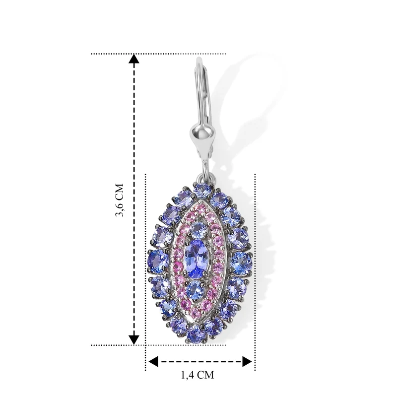 D'Joy Afrikanischer Rubin (Fissure gefüllt) Ohrringe 925 Silber Rhodiniert ca. 5.09 ct