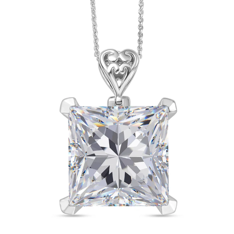 D'Joy Moissanit Anhänger mit Kette, ca. 50 cm 925 Silber rhodiniert ca. 30.11 ct