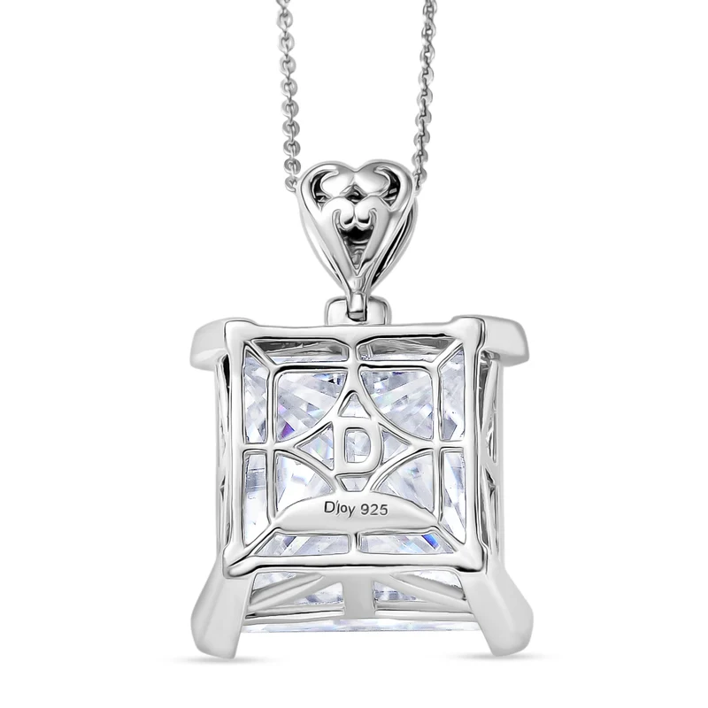 D'Joy Moissanit Anhänger mit Kette, ca. 50 cm 925 Silber rhodiniert ca. 30.11 ct