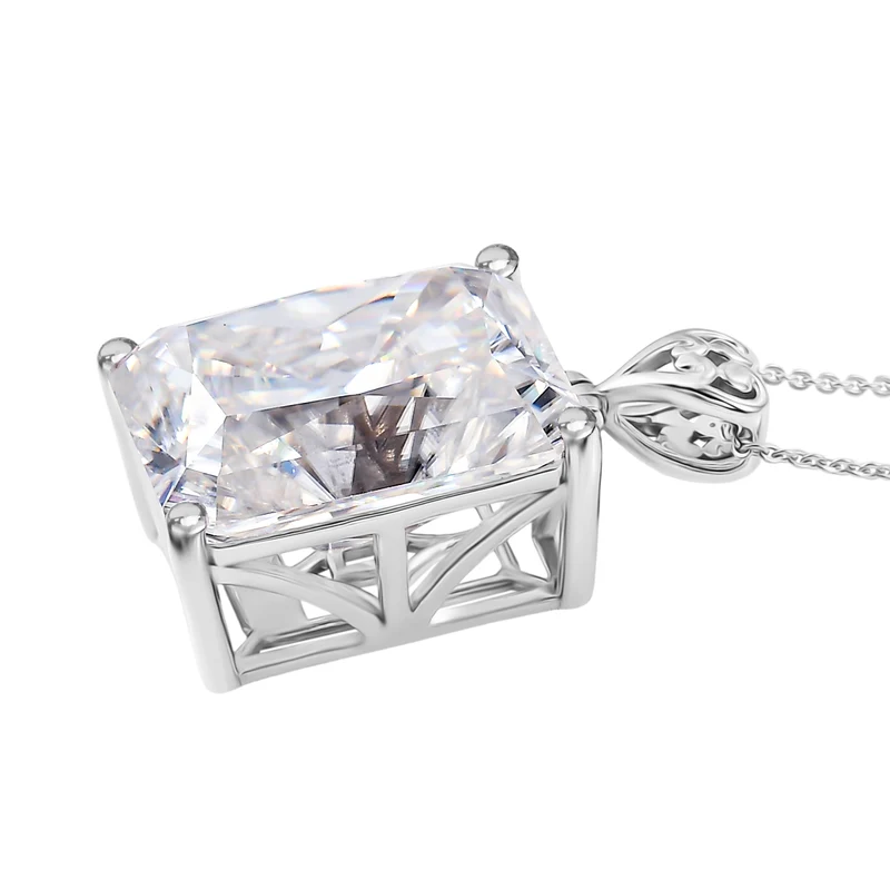 D'Joy Moissanit Anhänger mit Kette, ca. 50 cm 925 Silber rhodiniert ca. 30.11 ct